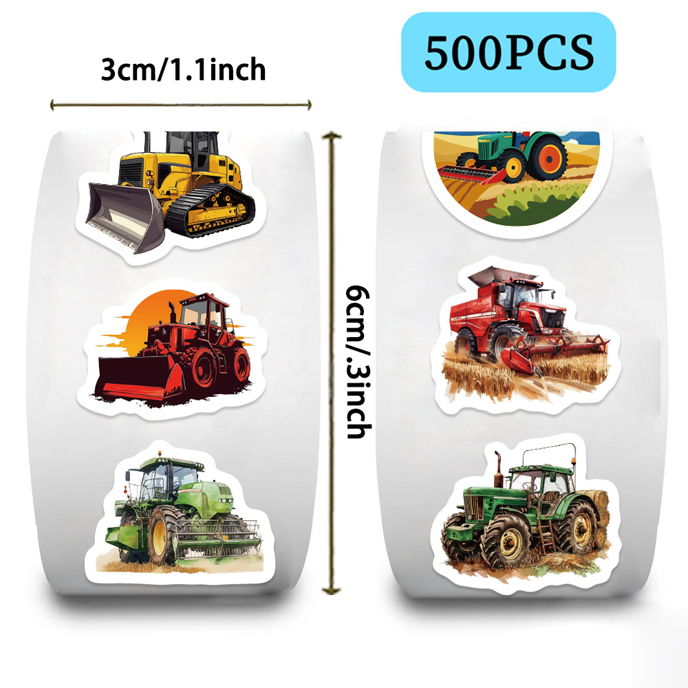 500Pcs 농장 트랙터 스티커 롤 10 디자인 빈티지 - Agriculture Farming For Kids 리뷰 및 가격