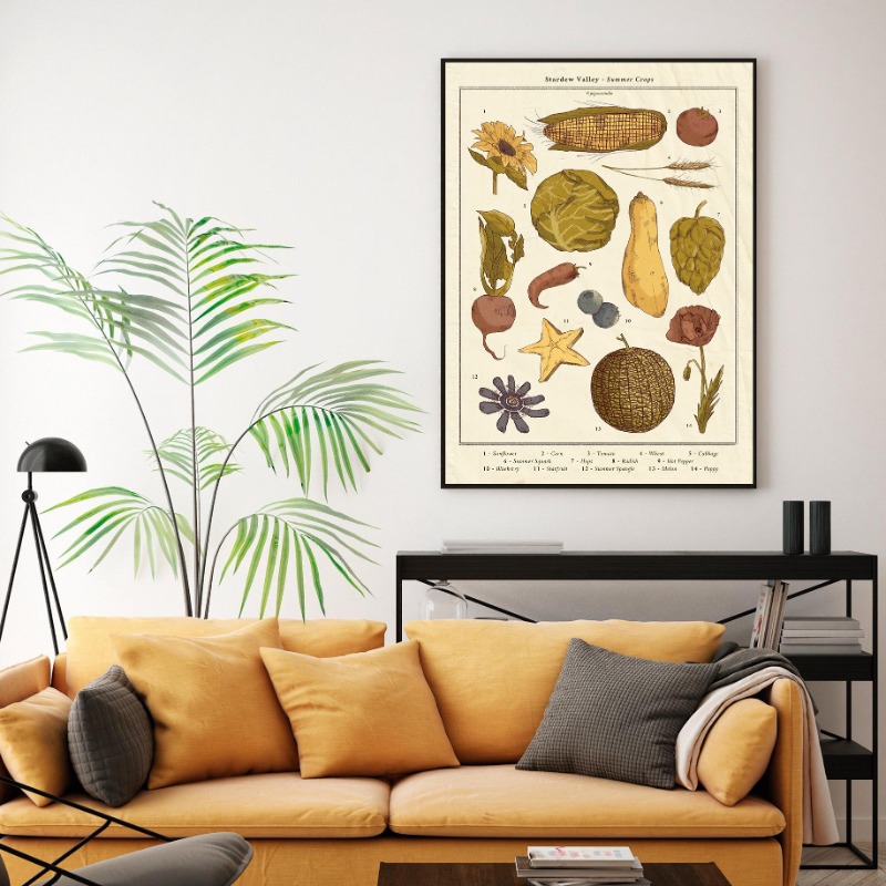 Stardew Valley 계절 작물 포스터 레트로 게 - Agriculture Vertical Farming 리뷰 및 가격