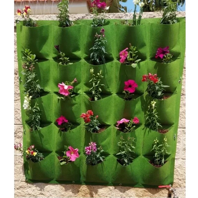 새로운 벽 교수형 주머니 심기 가방 꽃 냄비 홈 정원  - Agriculture Vertical Farming 리뷰 및 가격