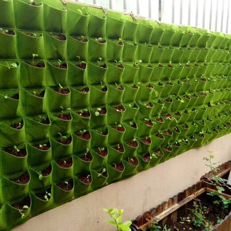 새로운 벽 교수형 주머니 심기 가방 꽃 냄비 홈 정원  - Agriculture Vertical Farming 리뷰 및 가격
