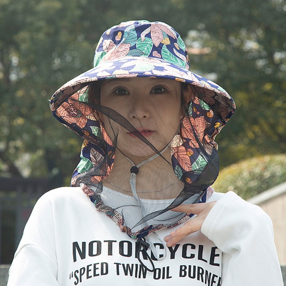 프린팅 비 모기 모자 UV 차단 자외선 차단 메쉬 차  - Agriculture Farming Hats 리뷰 및 가격