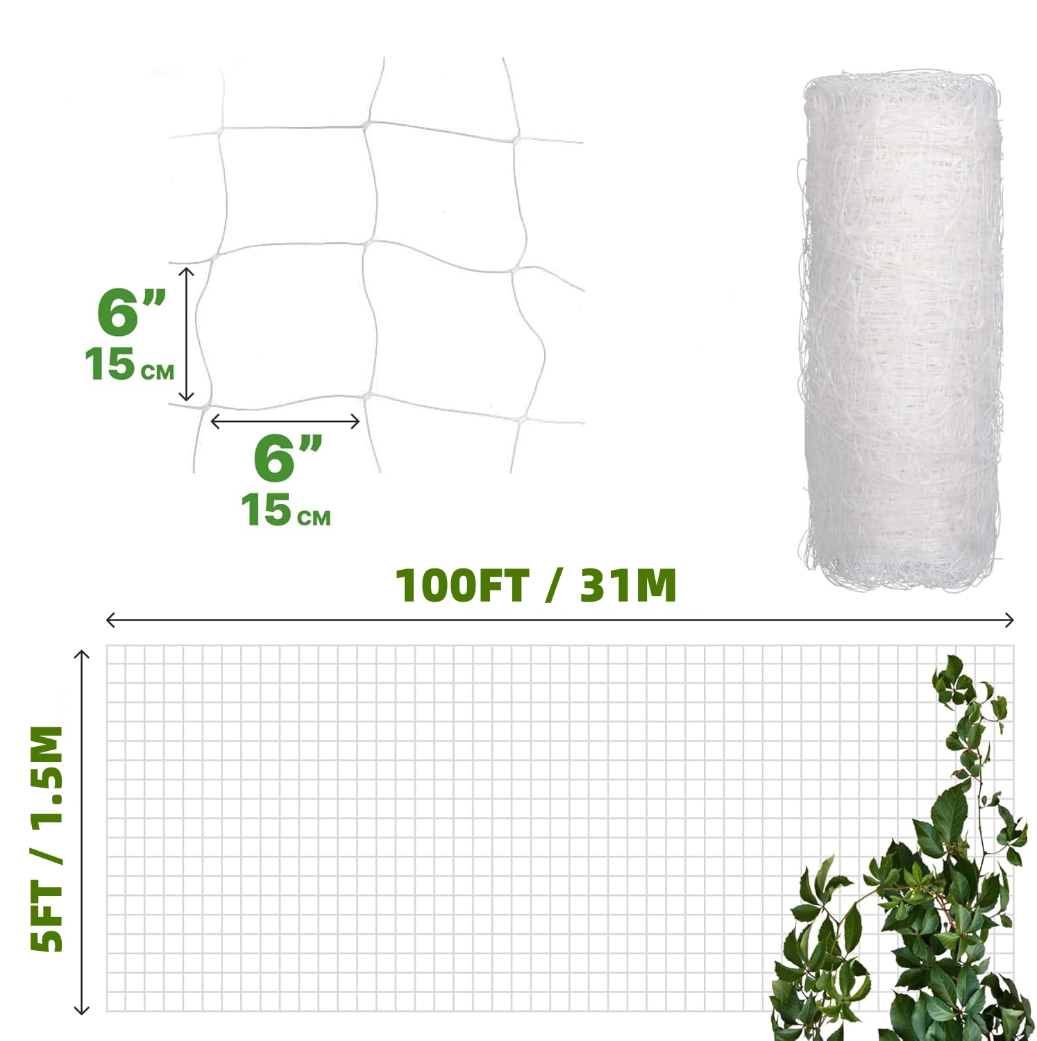 플라스틱 트렐리스 네트 4x100ft 6.5x100ft - Agriculture Vertical Farming 리뷰 및 가격