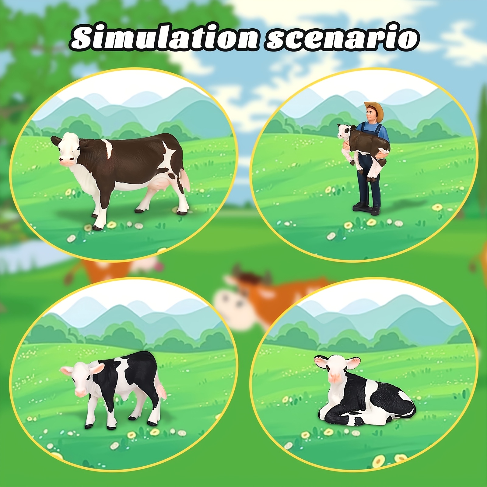 농장 농부와 소 모델 4개 세트 농업 테마 수집품 어린 - Agriculture Farming For Kids 리뷰 및 가격